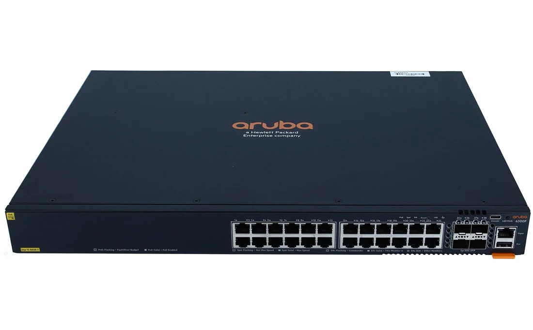 HPE JL666A#ABA Aruba 6300F 24p 1GbE Cl4 PoE and 4p SFP56 Switch