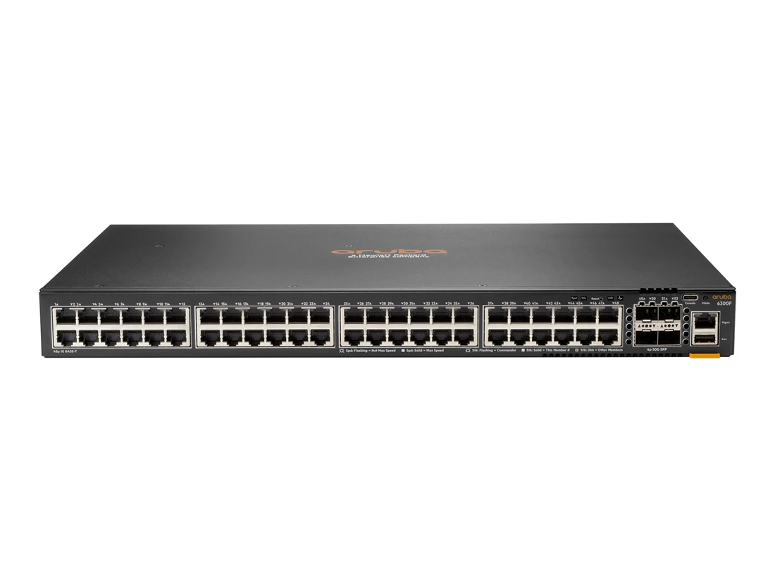 HPE JL667-61001 Aruba 6300F 48-port 1GbE and 4-port SFP56 Switch 