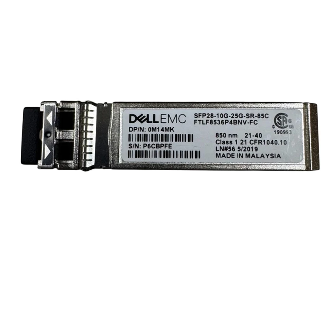 Dell 407-BCGJ 10/25GbE Dual Rate SFP28 SR 85C Transceiver Ref
