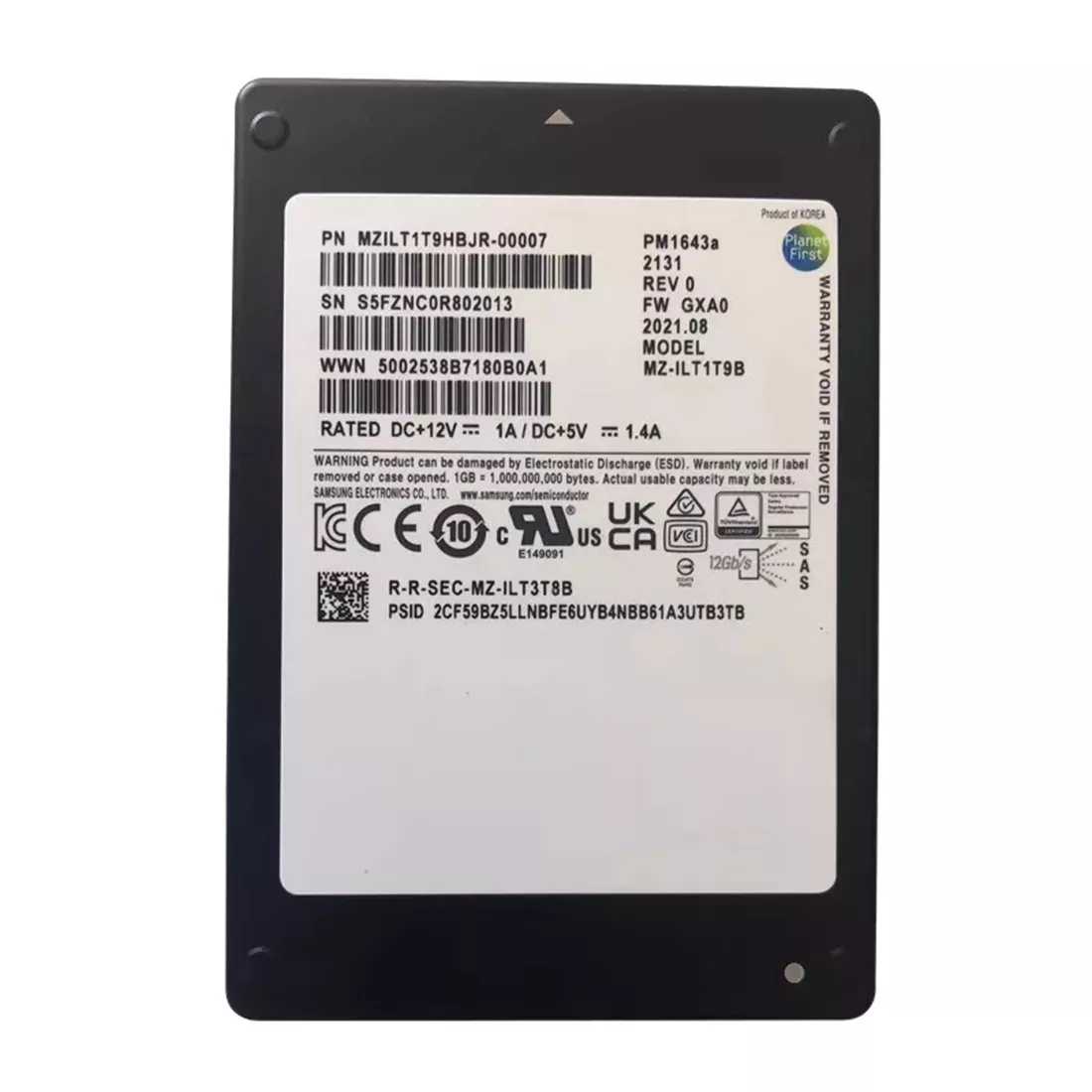 Samsung PM1643a MZILT1T9HBJR SSD 1.92 TB SAS 12Gb/s Brand New