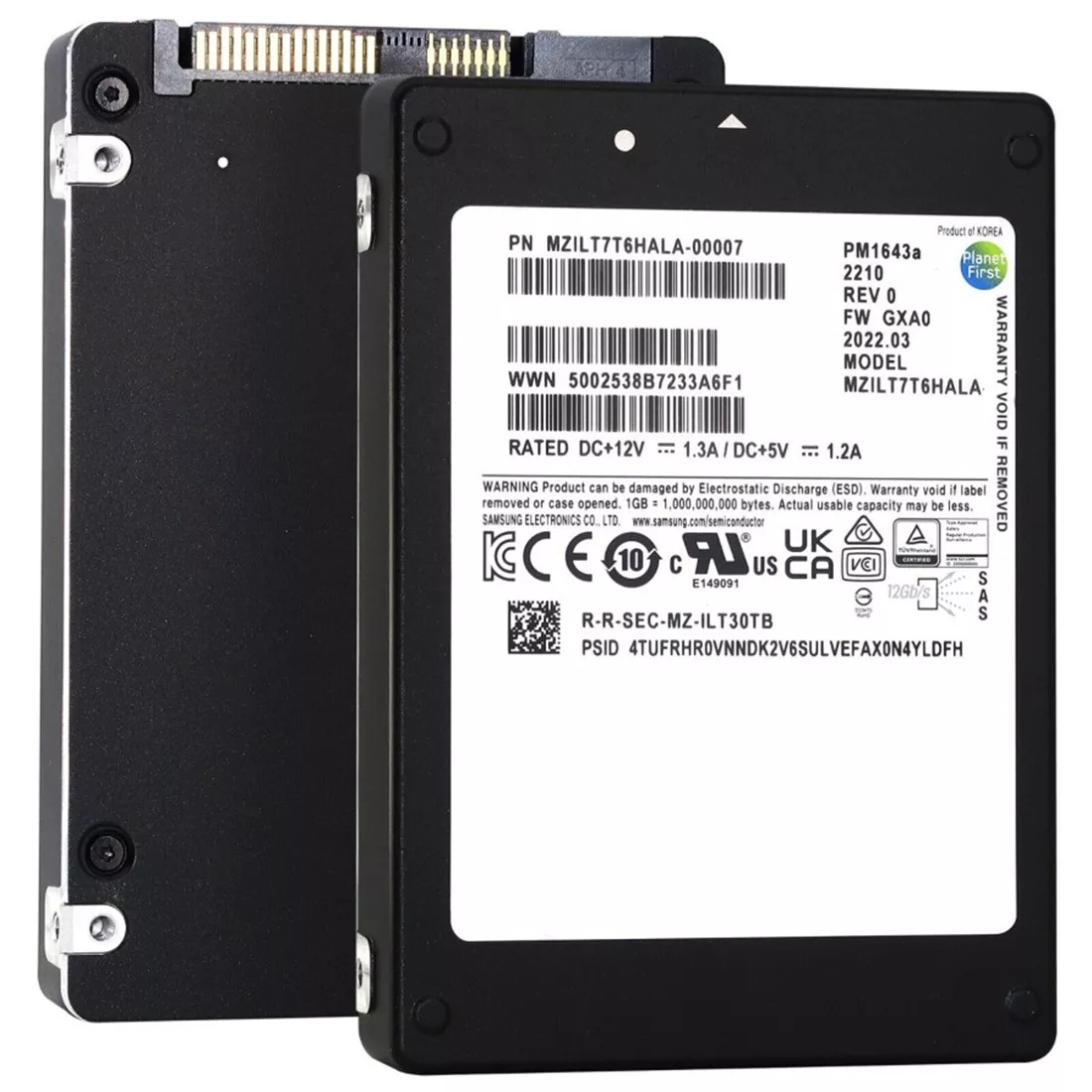 Samsung PM1643a MZILT3T8HBLS-00007 SSD 3.84 TB SAS 12Gb/s Brand New