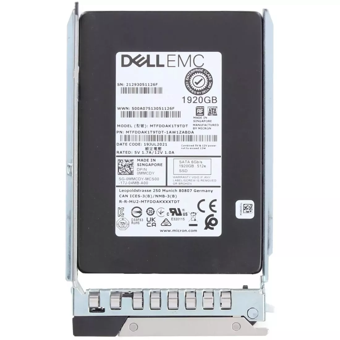 Dell MMCDY 1.92TB SATA-6Gbps Mixed Use 3DWPD 2.5-Inch Hot-Plug SSD Ref Dell MMCDY 1.92TB SATA-6Gbps Mixed Use 3DWPD 2.5-Inch Hot-Plug SSD Ref