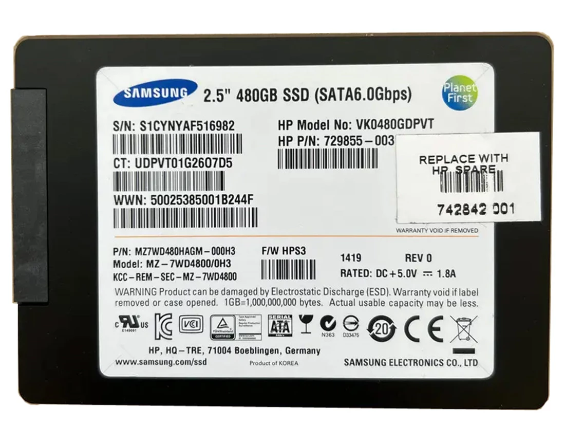 HPE VK0480GDPVT 480GB 2.5Inch Sata 6Gbps Solid State Drive