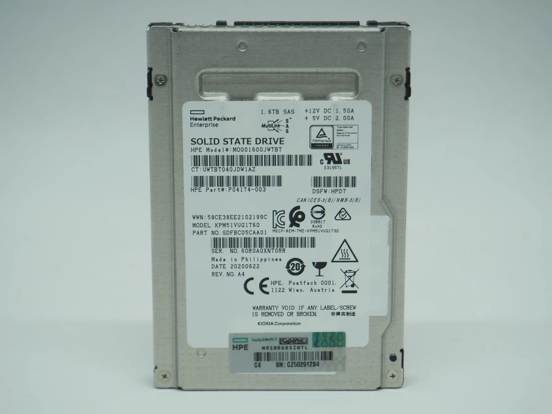 Kioxia PM5 SDFBC05CAA01 Mixed Use SSD 1.6 TB SAS 12Gb/s HPE OEM Refurbished