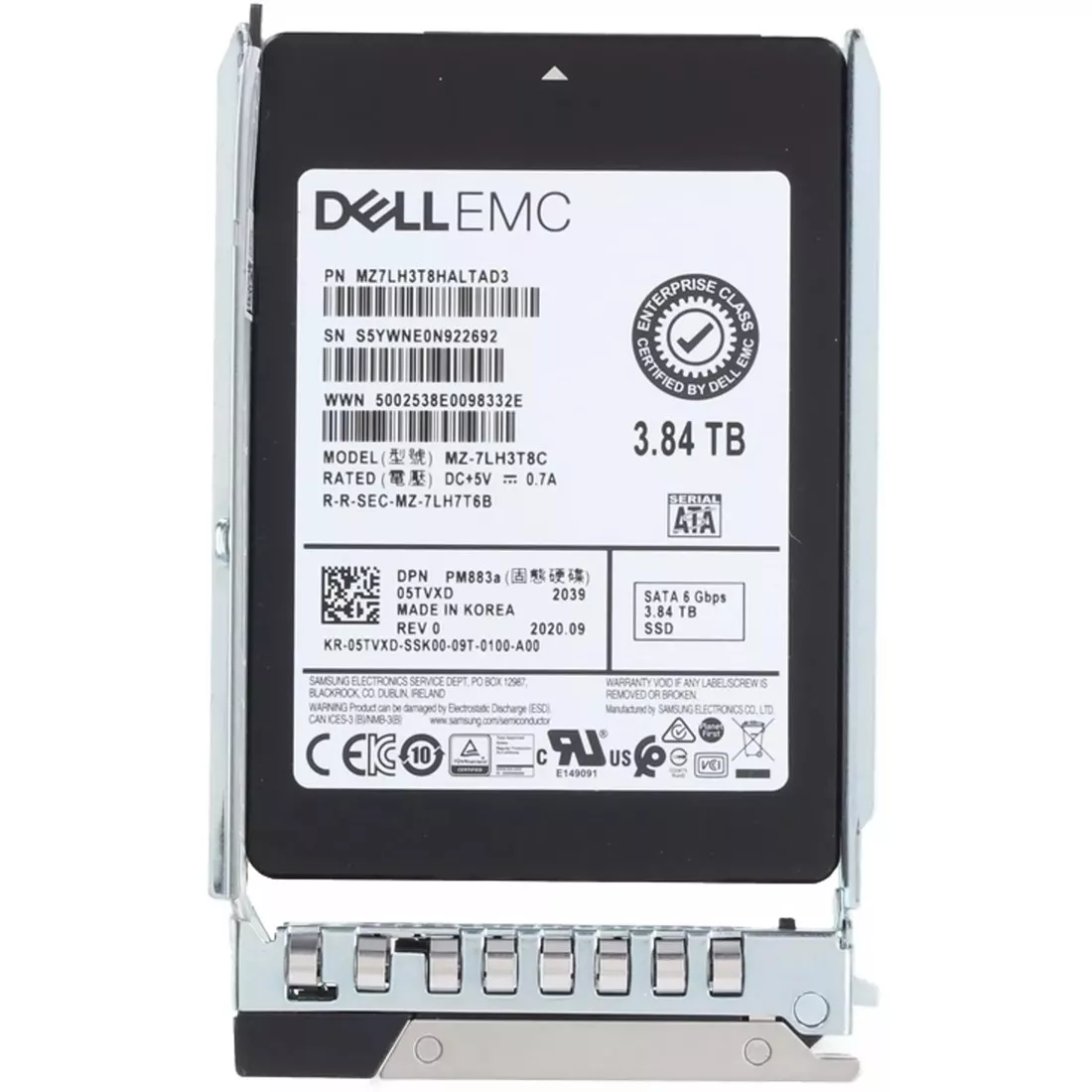 Dell 5TVXD 3.84Tb SATA-6Gbps 2.5Inch Read Intensive 1DWPD Hot Plug SSD