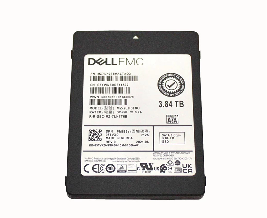 Samsung PM883 MZ-7LH3T8C Read Intensive SSD TB SATA 6Gb/s DELL OEM  Refurbished