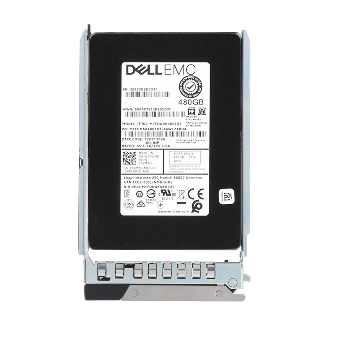 Dell 02M3C 480GB SATA 6Gbps Mixed Use 3 DWPD 2.5 Inch Hot Plug SSD Dell 02M3C 480GB SATA 6Gbps Mixed Use 3 DWPD 2.5 Inch Hot Plug SSD