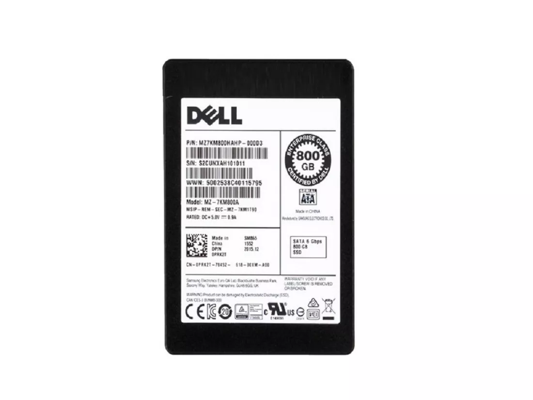 Samsung SM865 MZ-7KM800A Write Intensive SSD 800 GB SATA 6Gb/s DELL OEM Refurbished