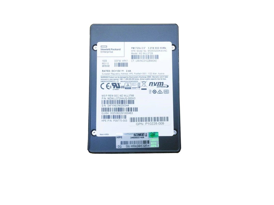 Samsung PM1725b MZWLL3T2HAJQ-000H3 SSD 3.2 TB Pci Express 3.0 x4 (NVMe) HPE OEM Refurbished