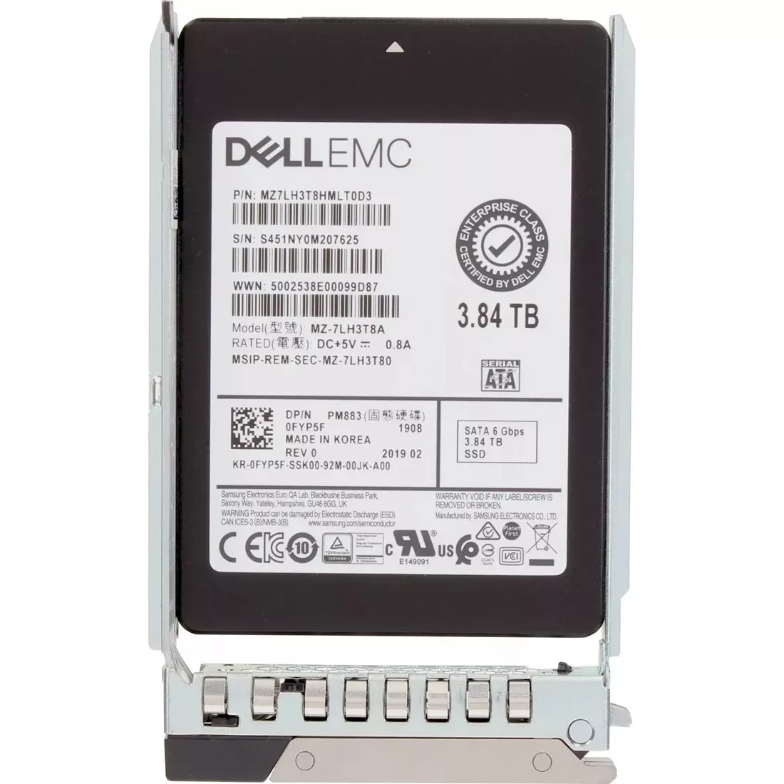 Dell 0FYP5F 3.84Tb SATA-6Gbps 2.5Inch Read Intensive 1DWPD Hot Plug SSD