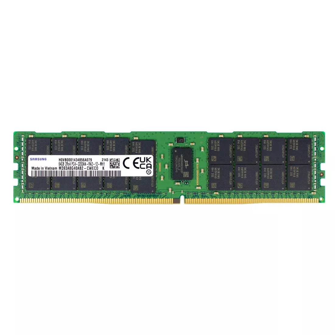 Samsung M393A8G40AB2-CWE 64GB PC4-25600 DDR4-3200MT/s 2RX4 ECC Memory