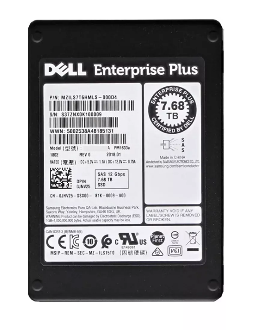 Samsung PM1633a MZILS7T6HMLS-000D4 Read Intensive SSD 7.68 TB SAS