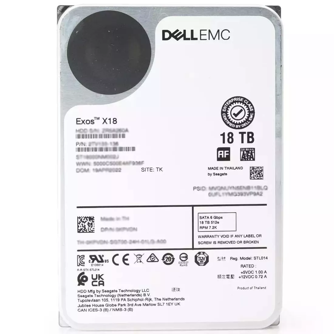 Dell AB219086 18TB Enterprise-Class 7200RPM SATA 6Gbps 512MB Cache 3.5inch Hdd