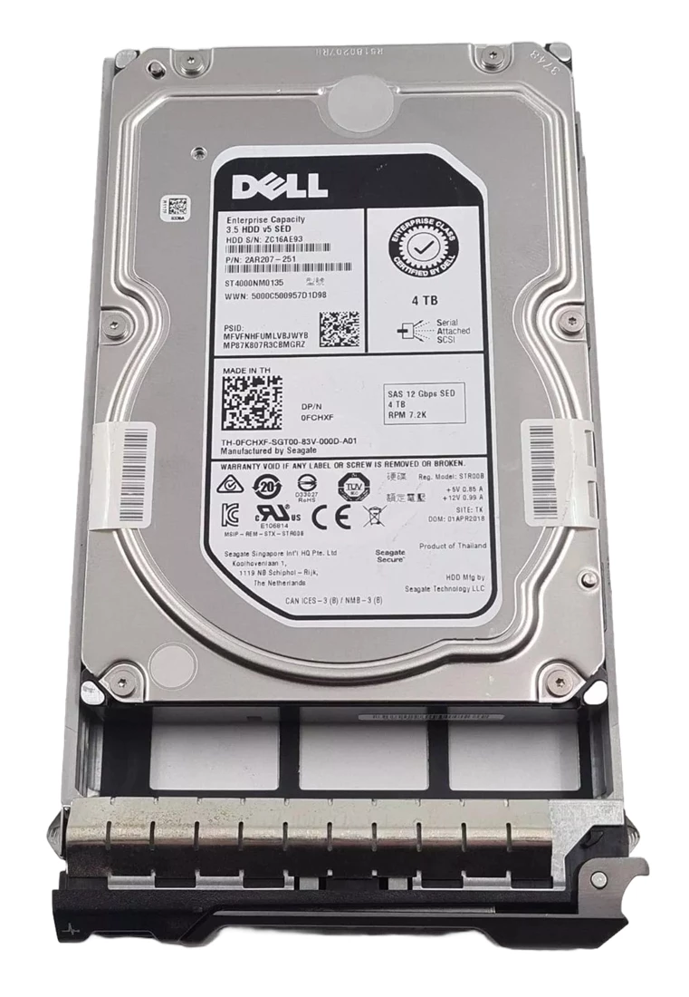 Dell FCHXF SED 4TB 7.2k NL SAS 12Gbps 3.5inch Hot Plug Hard Drive