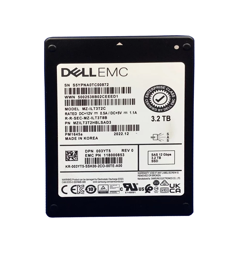 Samsung PM1645A MZILT3T2HBLSAD3 3.2 TB SSD SAS 12Gb/s DELL OEM Brand New