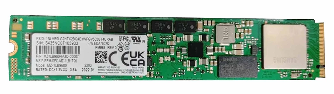 Samsung MZ-1LB9600 PM983 960Gb PCI Express 3.0 x4 Ssd Samsung MZ-1LB9600 PM983 960Gb PCI Express 3.0 x4 Ssd