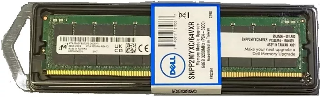Dell AB245913 64GB VxRail PC4-25600 DDR4-3200MHz 2Rx4 ECC Memory New