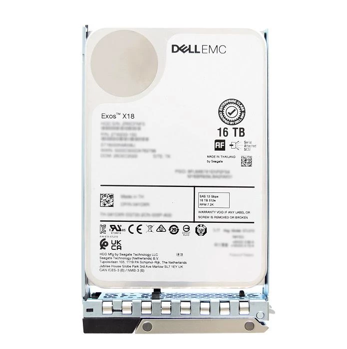 Dell 400-BJKR 16TB 7.2K ISE NL SAS 12Gbps 512e 512MB 3.5inch Hot Plug Hdd with Tray