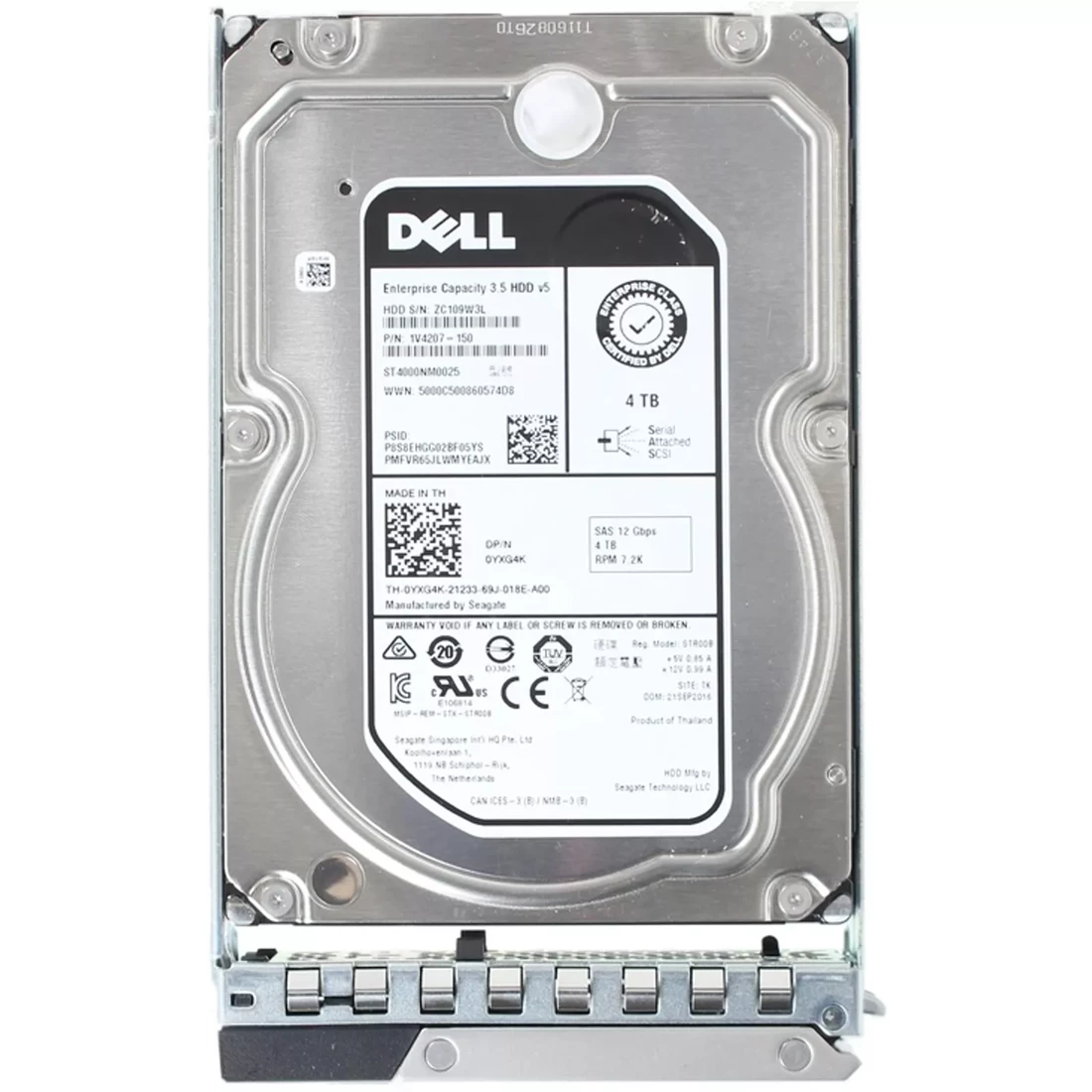Dell YXG4K 4TB 7.2K NL SAS 12Gbps 512n 3.5" Hot-Plug Hard Drive With Tray