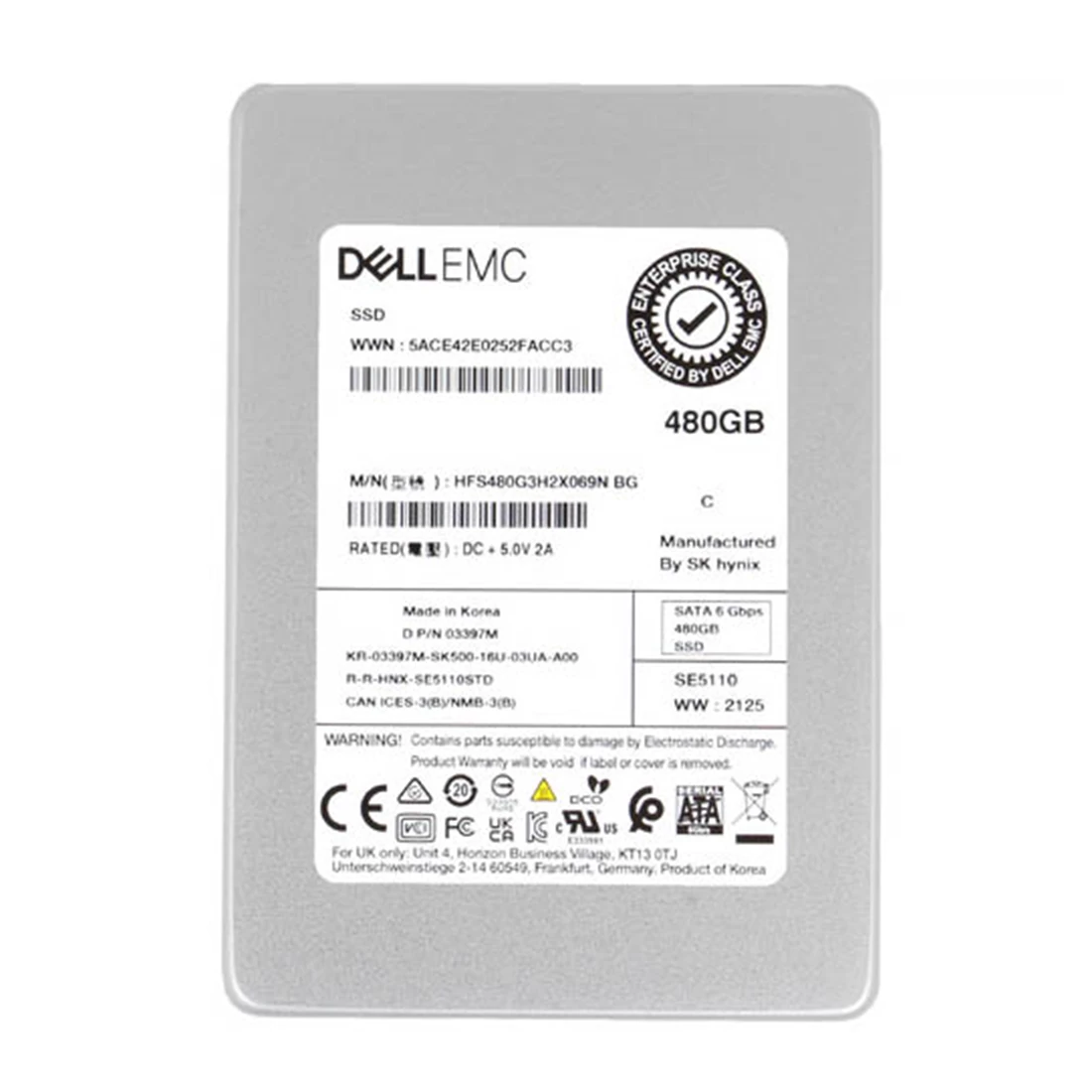 Hynix HFS480G3H2X069N SE5110 Series Dell Oem 480GB SATA 6Gbps TLC 2.5 SSD