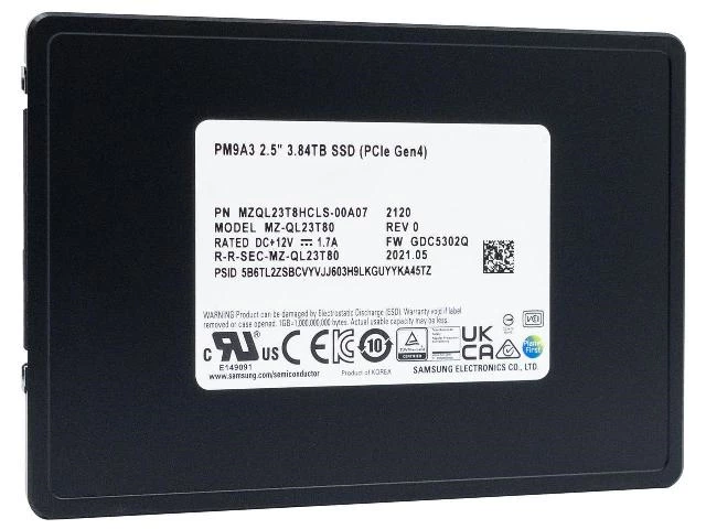 Samsung MZ-QL23T80 PM9A3 3.84Tb Nvme U.2 PCI-Express-4 x4