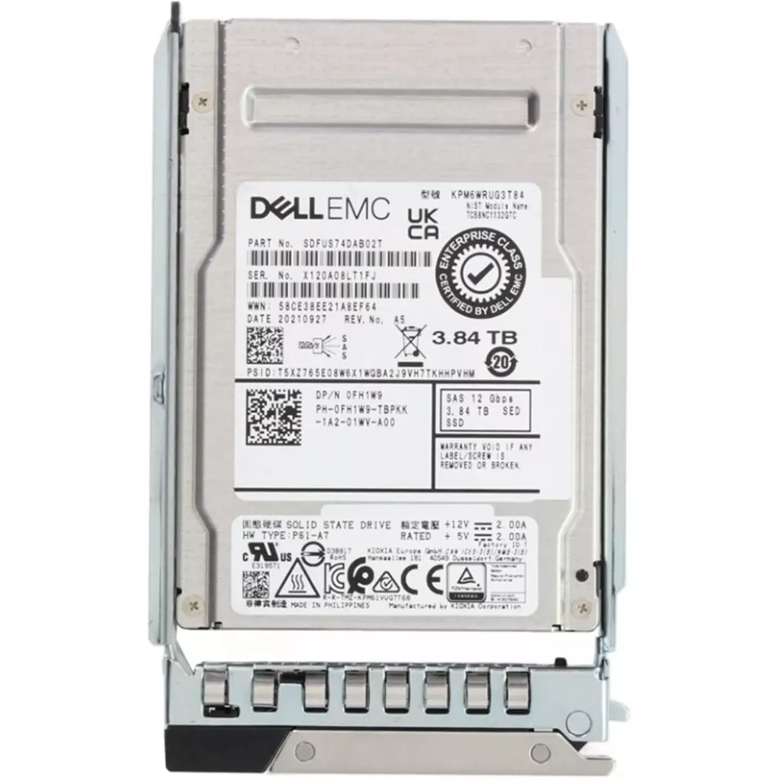 Dell FH1W9 3.84TB SAS-12Gbps SED Read Intensive 1DWPD 2.5Inch Hot-Plug SSD