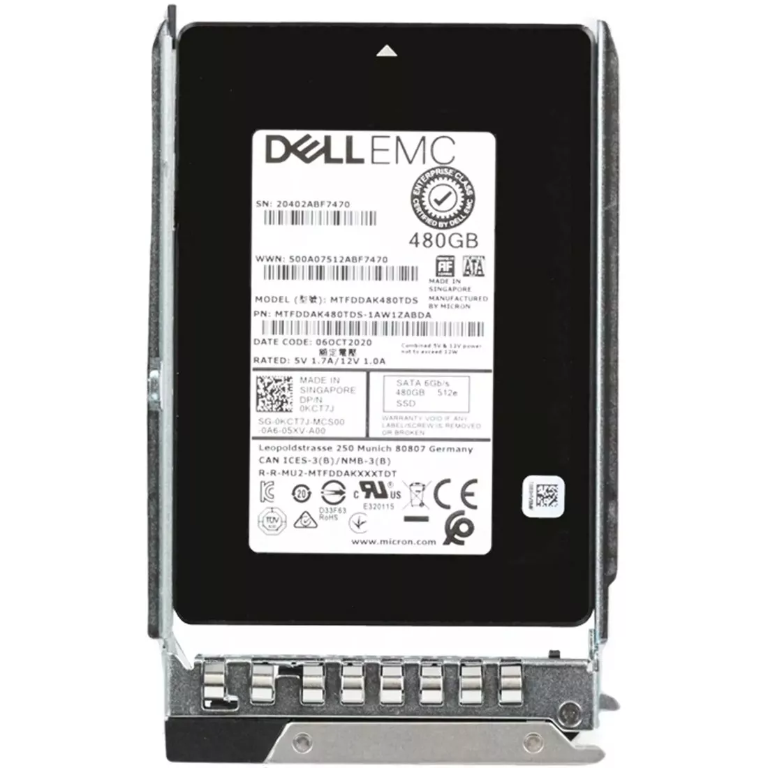 Dell KCT7J 480GB SATA-6Gbps Read Intensive 1 DWPD 2.5 Inch