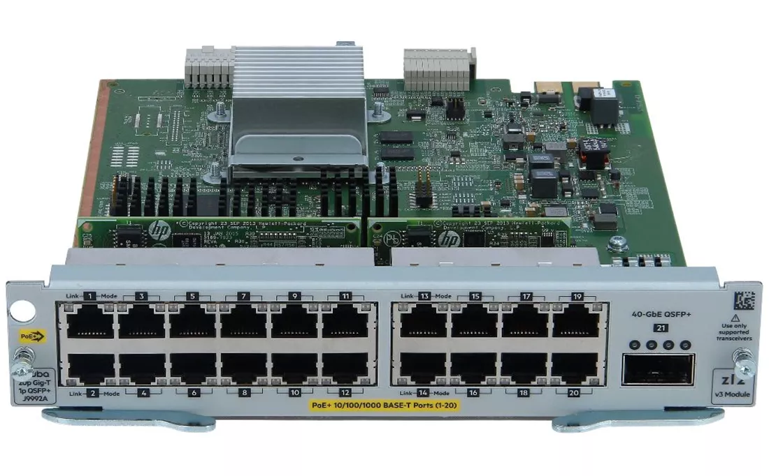 HPE J9992A 20P PoE+ 1P 40GbE Qsfp+ V3 Zl2 Module