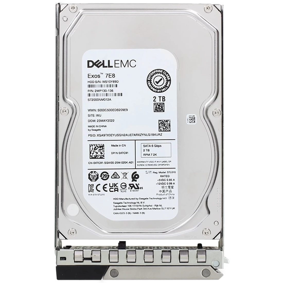 Dell X7C91 2TB 7.2K SATA 6Gbps 512n 3.5 Dell X7C91 2TB 7.2K SATA 6Gbps 512n 3.5