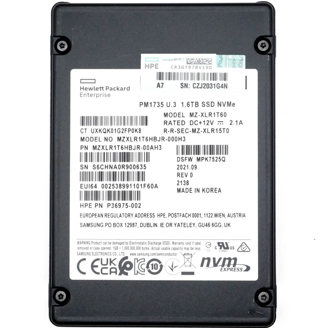 Samsung PM1735 MZXLR1T6HBJR-000H3 SSD 1.6 TB Pci Express X4 (NVMe) Refurbished