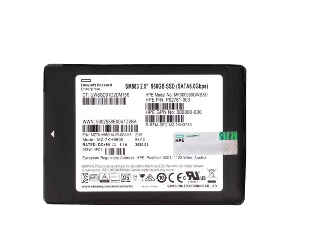 Samsung SM883 MZ7KH960HAJR-00AH3 Mixed Use SSD 960 GB SATA 6Gb/s