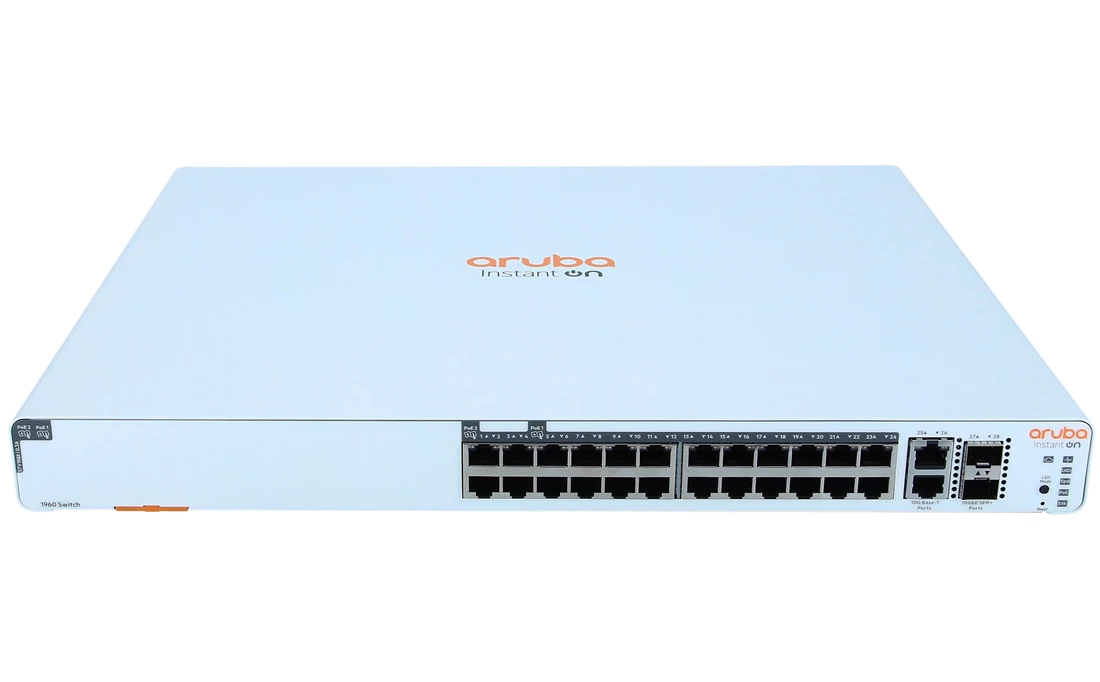 HPE JL807A Aruba IO 1960 24G 20p Cl4 4p Cl6 PoE 2XGT 2SFP+ 370W Switch