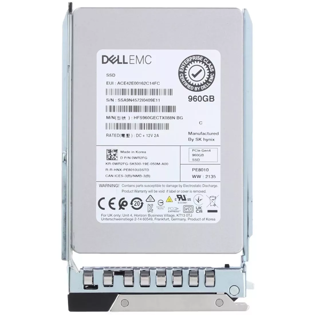 SSD Dell 960 Go NVMe (KXT48) – Interne 2,5″ – Disque Entreprise Testé Garanti