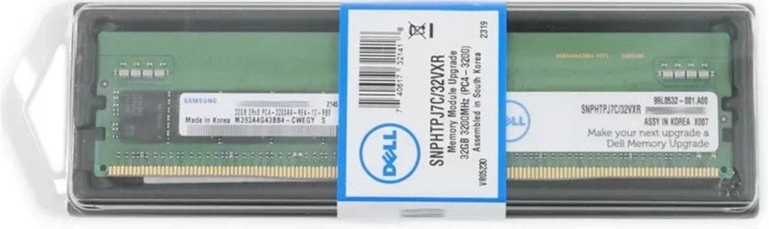 Dell AB675798 32GB PC4-25600 DDR4-3200MT/s 2Rx8 ECC Memory Brand New