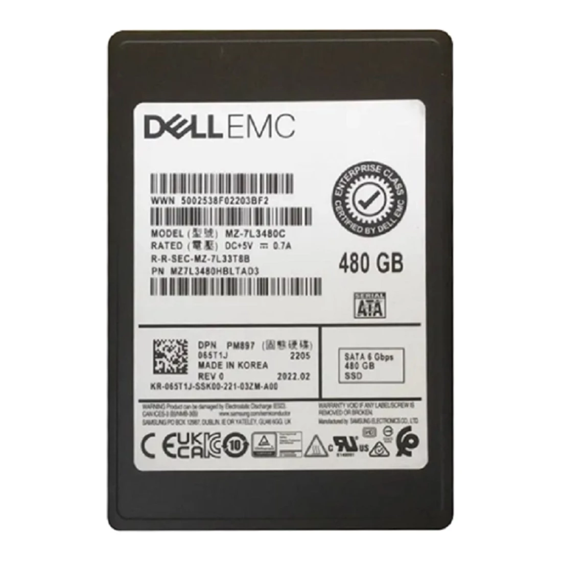 Samsung PM897 MZ7L3480HBLTAD3 Mixed Use SSD 480 GB SATA 6Gb/s DELL