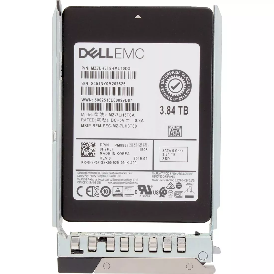 Dell FYP5F 3.84Tb SATA 6Gbps 2.5Inch Read Intensive 1DWPD Hot Plug SSD