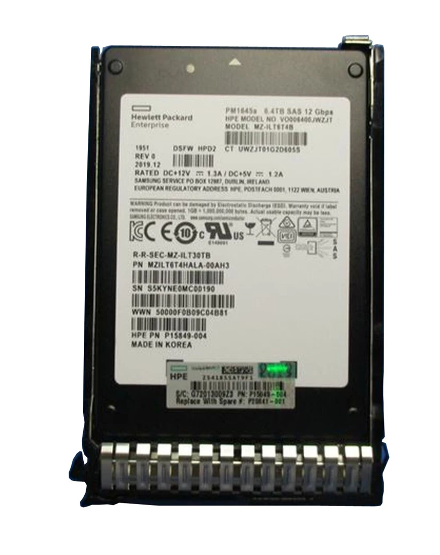 HPE PM1645a P15849-004 Mixed Use SSD 6.4 TB SAS 12Gb/s New F/s