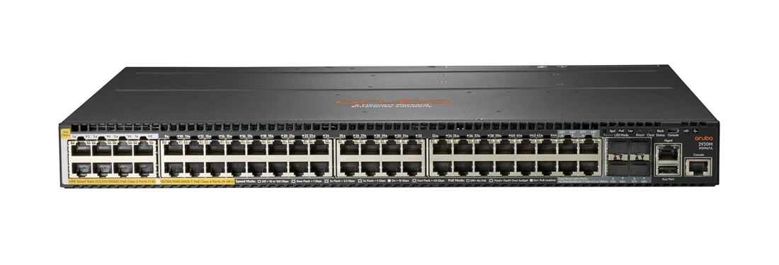 HPE R0M67A Aruba 2930M 40G 8SR PoE Class 6 1-slot Switch 