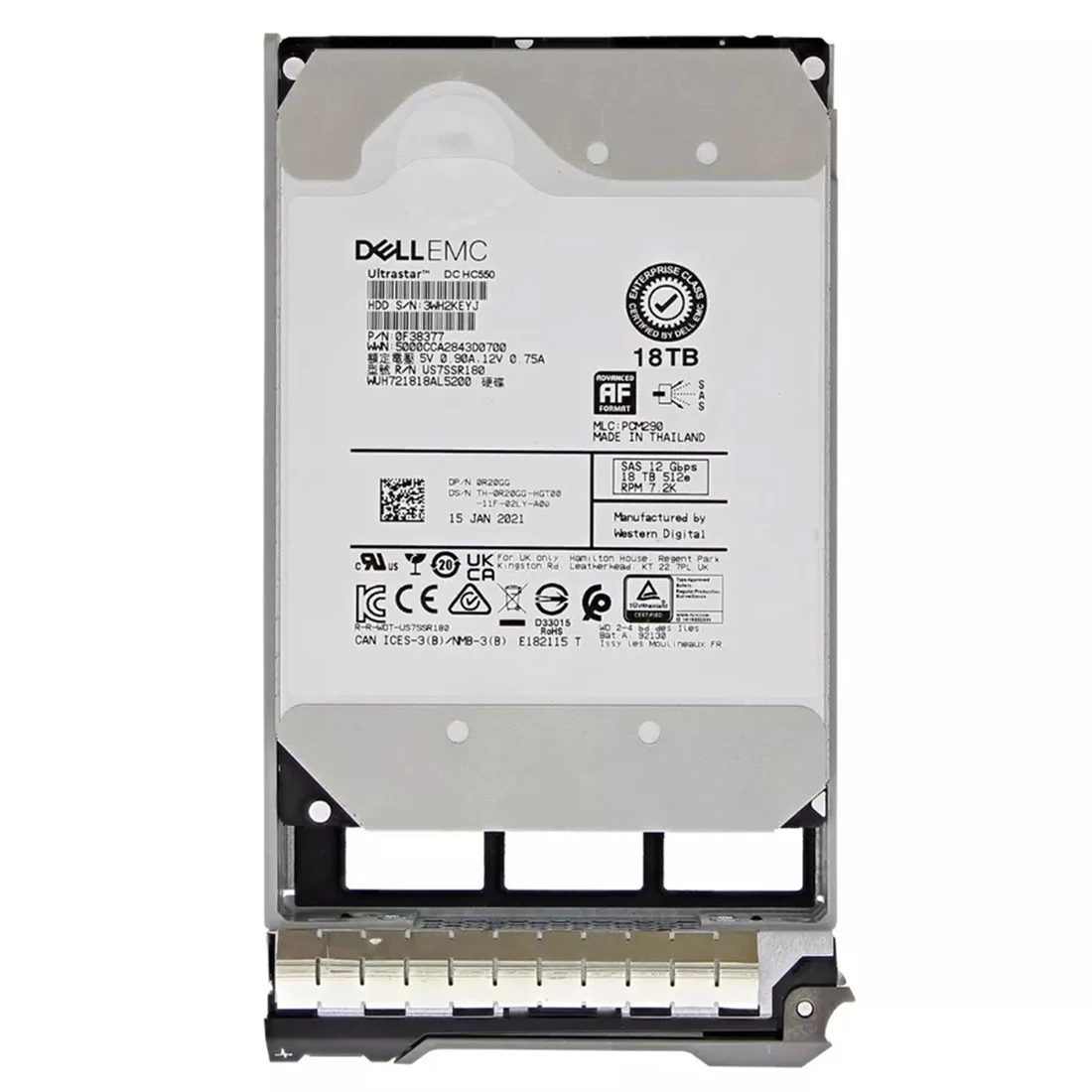 Dell EMC R20GG 18TB 7.2K RPM SAS 12Gbps 512e 3.5inch Hot-Plug Hard Drive 