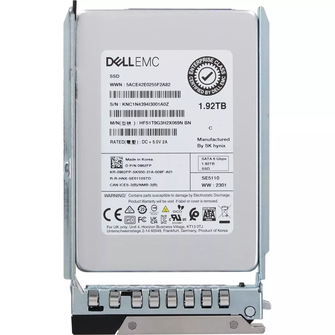 Dell 962FP 1.92TB SATA-6Gbps Read Intensive 1DWPD 2.5-Inch Hot