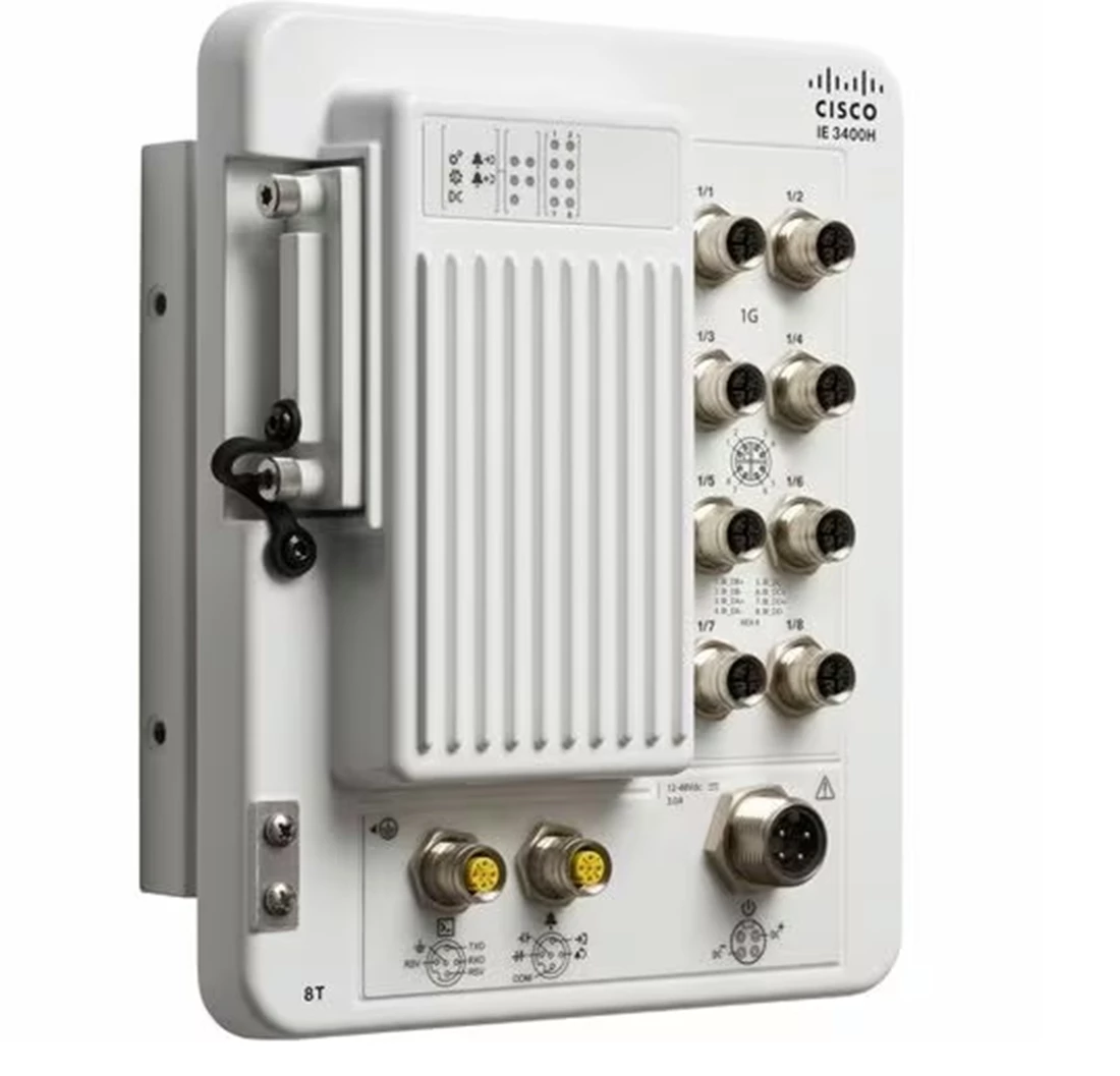 Cisco IE-3400H-8T-A Catalyst IE3400 Heavy Duty switch, 8 Gigabit Ethernet M12 (X-coded) ports