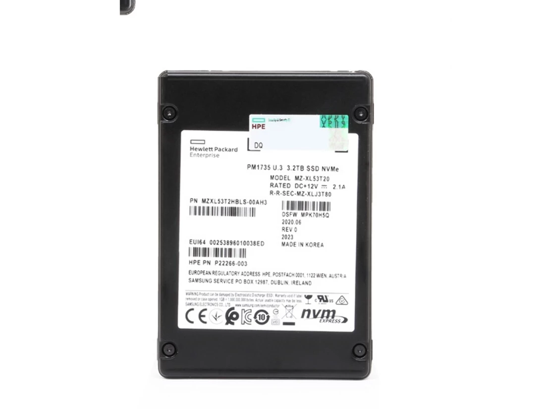 Samsung PM1735 MZXL53T2HBLS-00AH3 Mixed Use SSD 3.2 TB Pci Express 3.0 X8 (NVMe) HPE OEM Refurbished