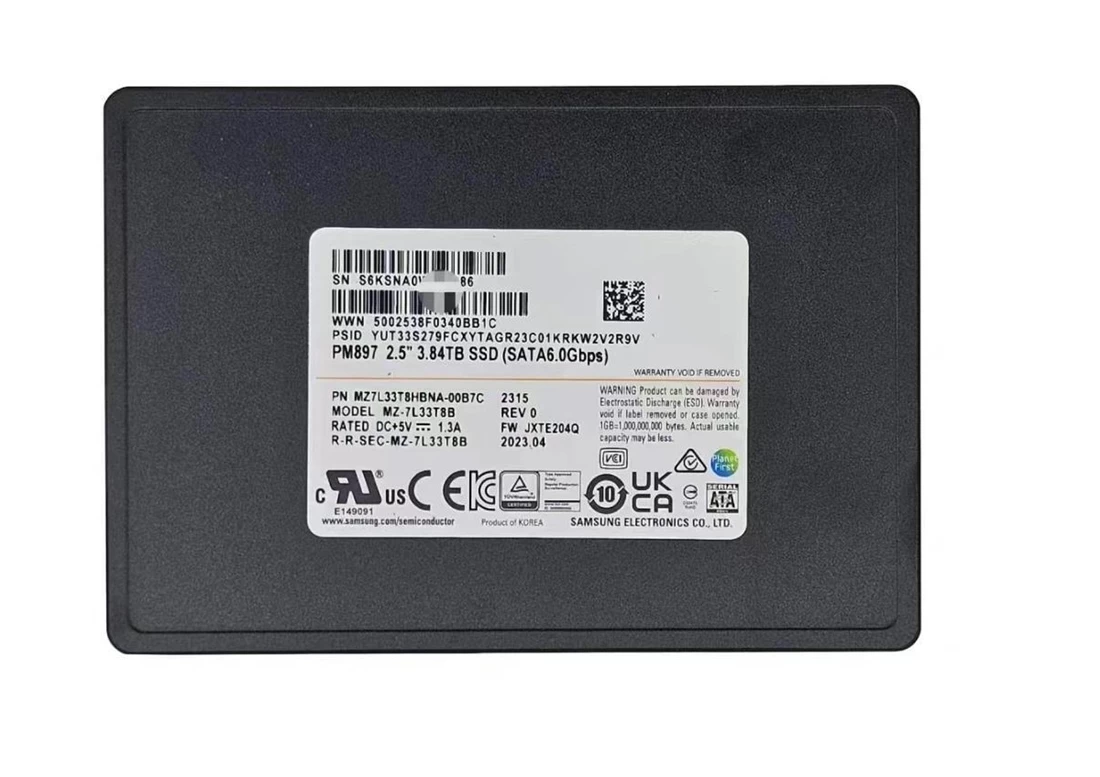 Samsung PM897 MZ7L33T8HBNA-00B7C SSD 3.84 TB SATA 6Gb/s Brand New