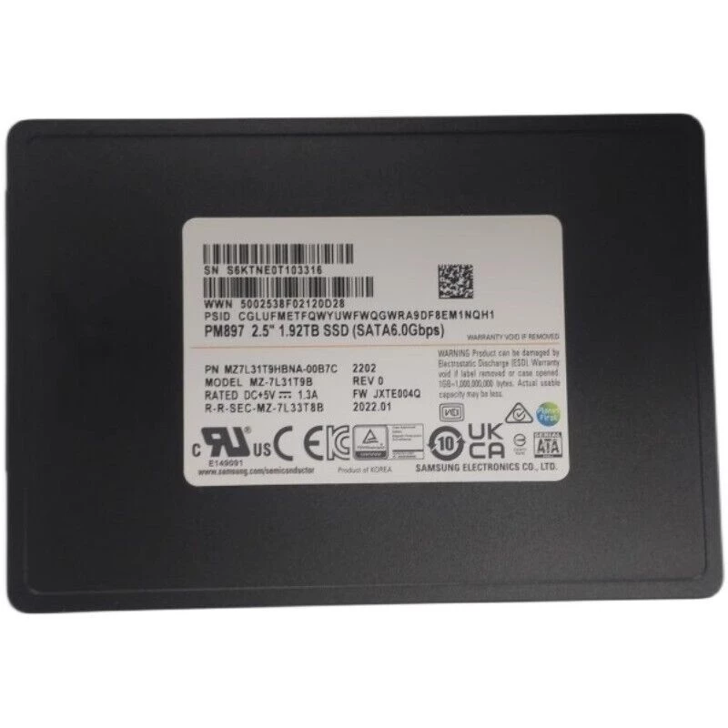 Samsung PM897 MZ7L31T9HBNA-00B7C SSD 1.92 TB SATA 6Gb/s Brand New