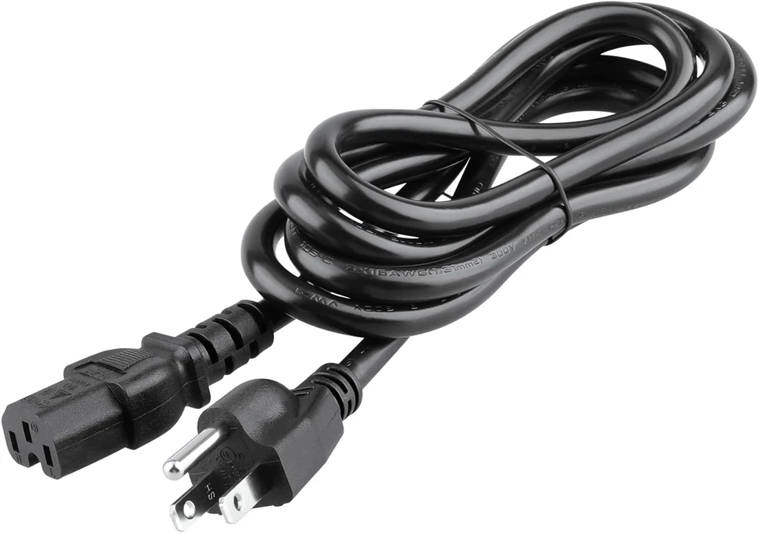 Dell 9KKCP 6ft 16AWG Notched Power Cable NEMA 5-15 Male to C15 Female connector
