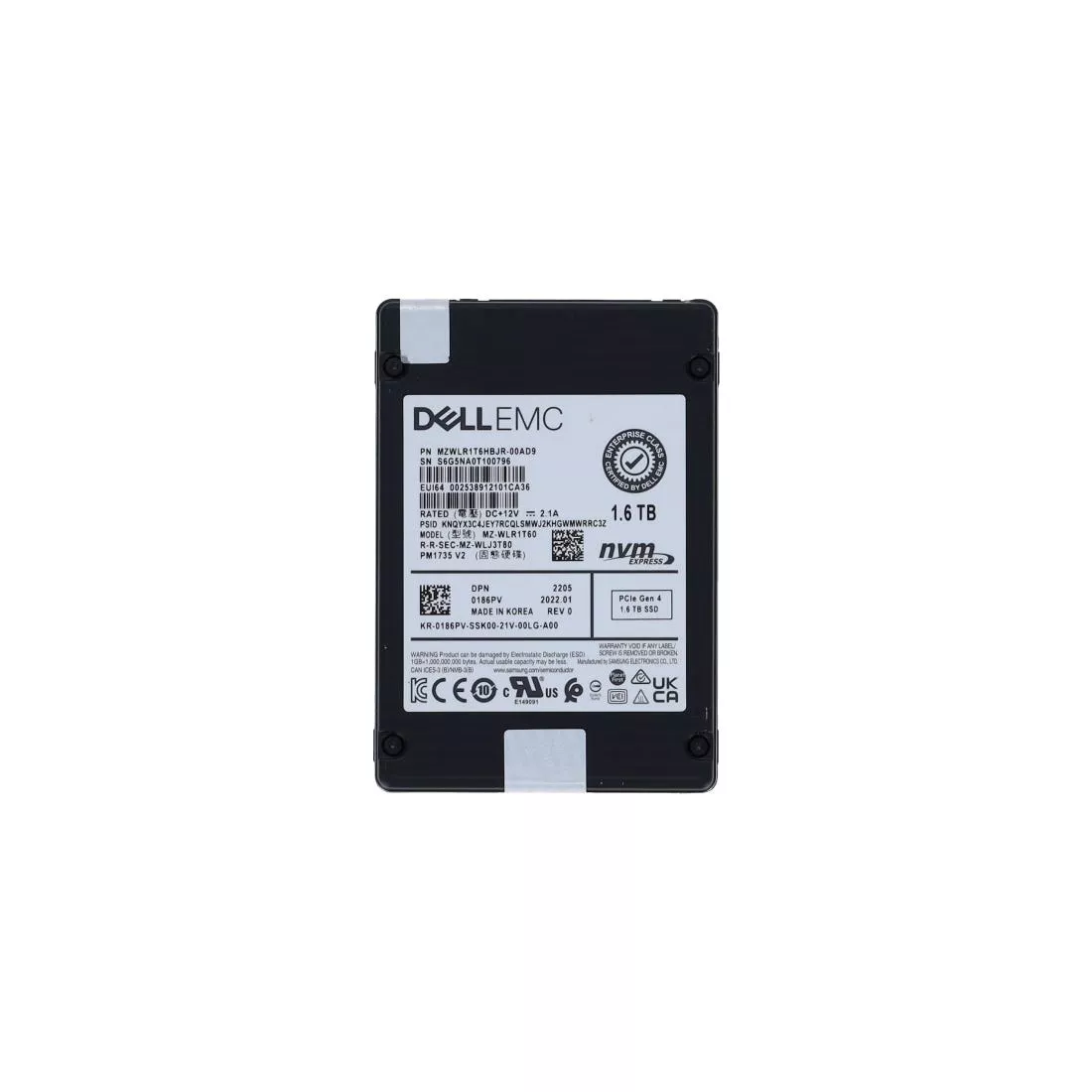 Dell 186PV 1.6TB PCIe Gen4 x4 NVMe U.2 MU SSD