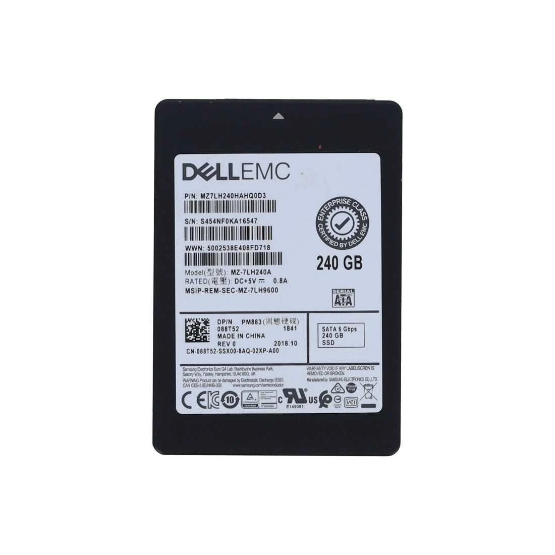 Samsung PM883 MZ7LH240HAHQAD3 Read Intensive SSD 240 GB SATA 6Gb/s DELL OEM Refurbished