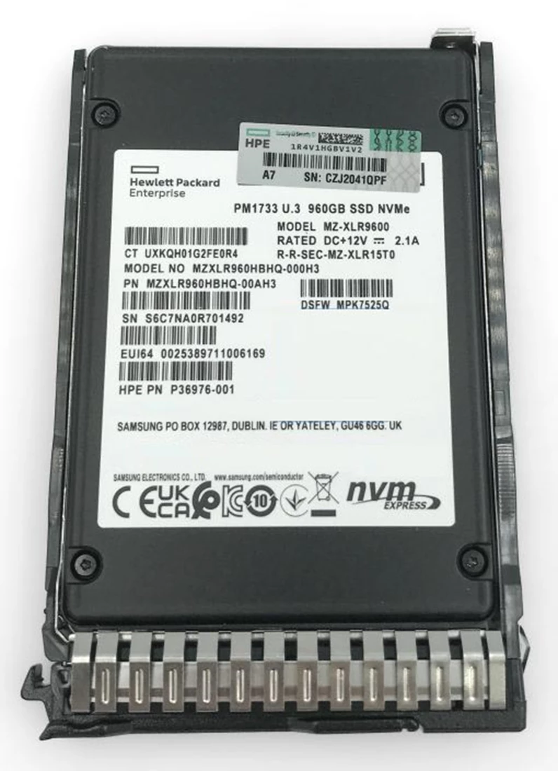 HPE P22267-001 960GB 2.5 Inch Nvme Gen4 U.3 RI PM1733 Solid State Drive 