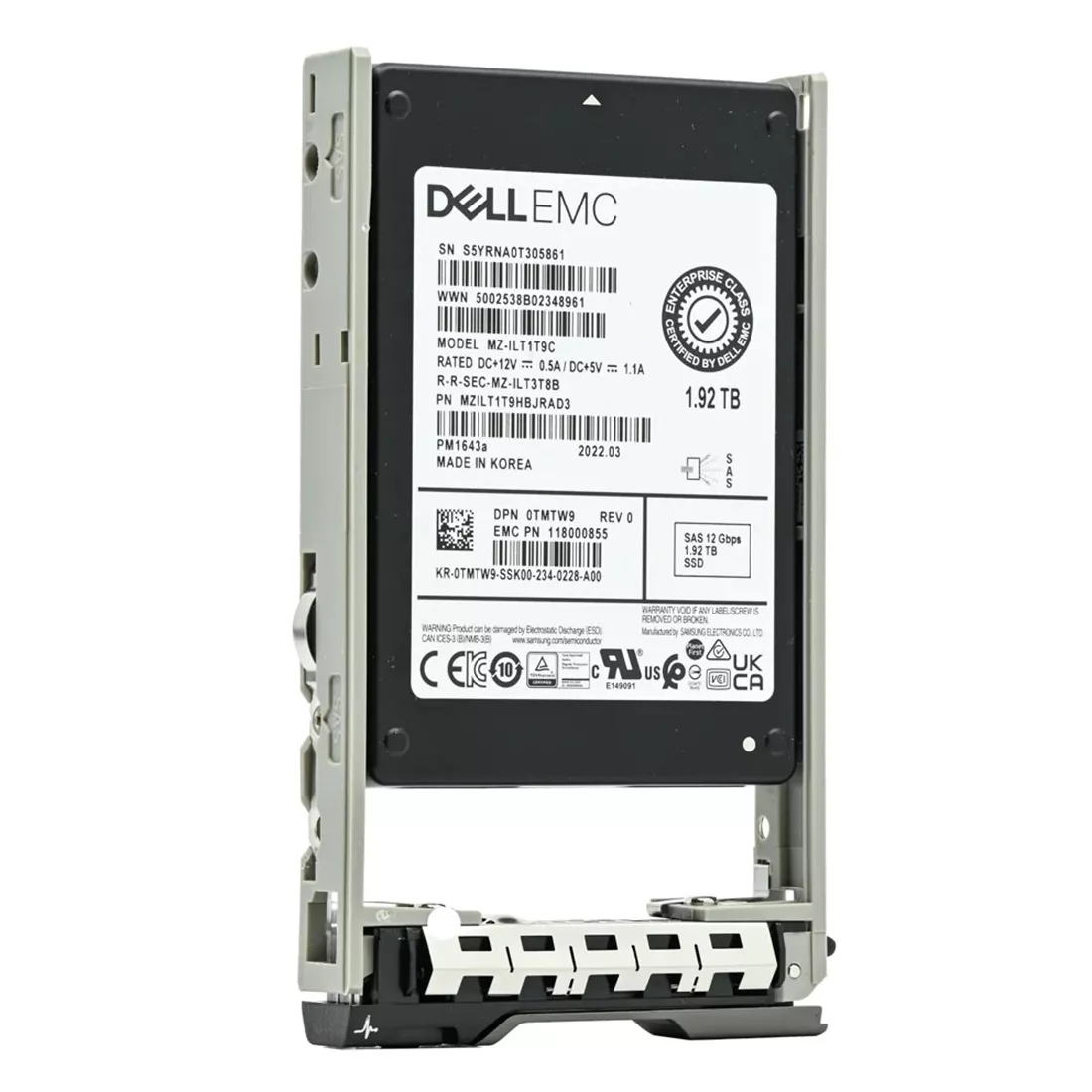 Dell TMTW9 1.92TB SAS-12Gbps Read Intensive 1 DWPD 2.5Inch SSD