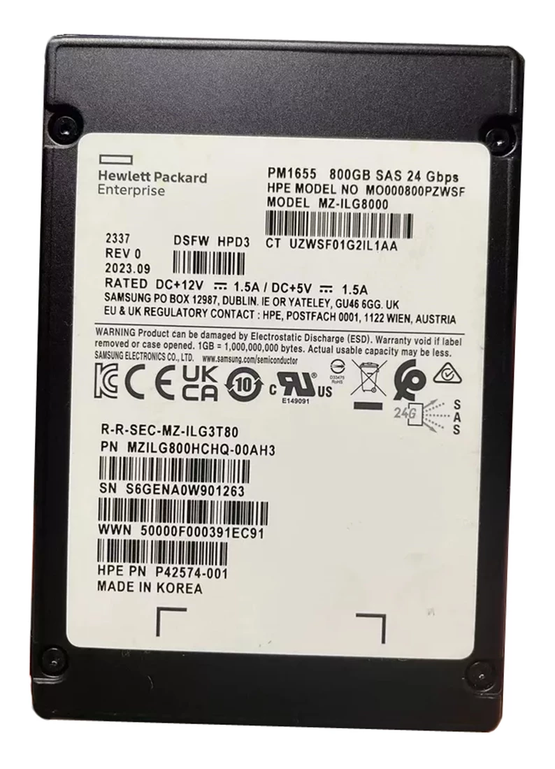 Samsung MZILG800HCHQ-00AH3 Mixed Use 800GB SAS 12Gbps 2.5in Enterprise Ssd.